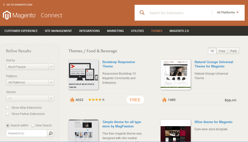 Magento Food and Beverage eCommerce Themes